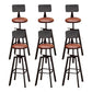 Industrial Metal Bar Stool Swivel Adjustable Height Patio Bar Stool Black 6 Piece Set Clearhalo 'Bar Furniture' 'Bar Stools' 'bar_stools' 'furn' 'furn_bar_stools' 'Furniture' 'Kitchen & Dining Furniture' 7031002