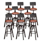 Industrial Metal Bar Stool Swivel Adjustable Height Patio Bar Stool Black 8 Piece Set Clearhalo 'Bar Furniture' 'Bar Stools' 'bar_stools' 'furn' 'furn_bar_stools' 'Furniture' 'Kitchen & Dining Furniture' 7031004