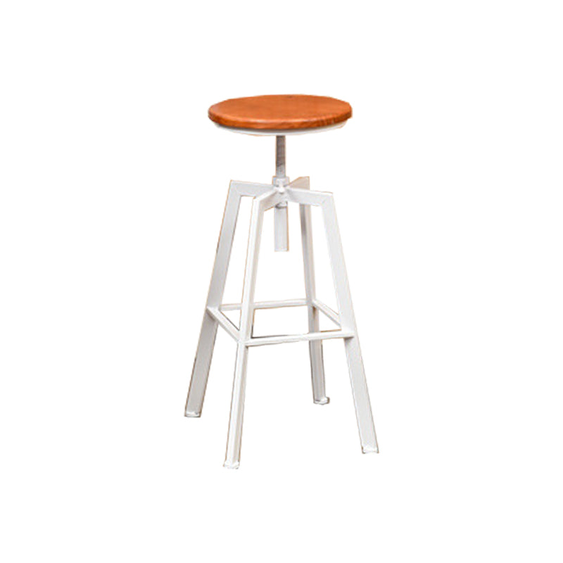 Industrial Metal Bar Stool Swivel Adjustable Height Patio Bar Stool White 1 Piece Clearhalo 'Bar Furniture' 'Bar Stools' 'bar_stools' 'furn' 'furn_bar_stools' 'Furniture' 'Kitchen & Dining Furniture' 7031005