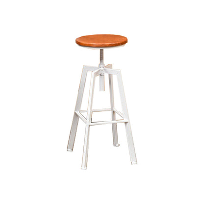 Industrial Metal Bar Stool Swivel Adjustable Height Patio Bar Stool White 1 Piece Clearhalo 'Bar Furniture' 'Bar Stools' 'bar_stools' 'furn' 'furn_bar_stools' 'Furniture' 'Kitchen & Dining Furniture' 7031005