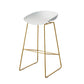 Sgabello da bar acrilico da bar in metallo scandinavo con base d'oro