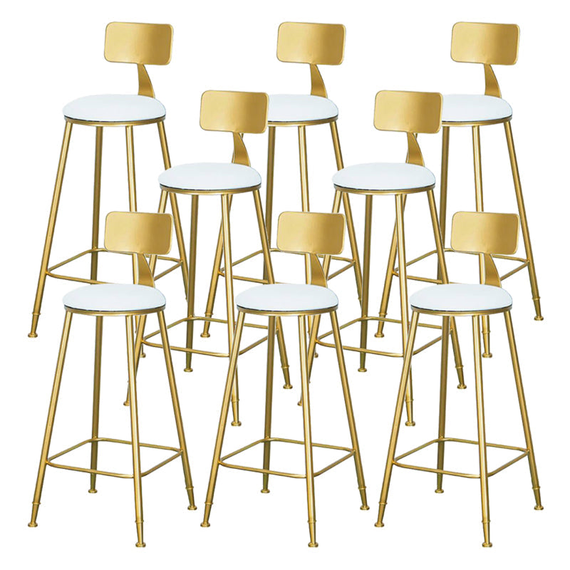 Sgabelli da bar rotondi moderni imbottiti con poggiapiedi