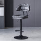 Industrial Metal Adjustable Swivel Barstool Patio Bar Stool with Cushion