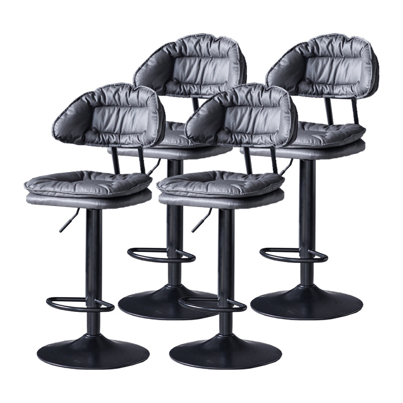 Industrial Metal Adjustable Swivel Barstool Patio Bar Stool with Cushion