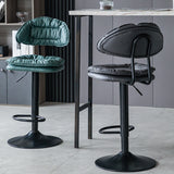 Industrial Metal Adjustable Swivel Barstool Patio Bar Stool with Cushion