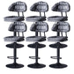 Industrial Metal Adjustable Swivel Barstool Patio Bar Stool with Cushion