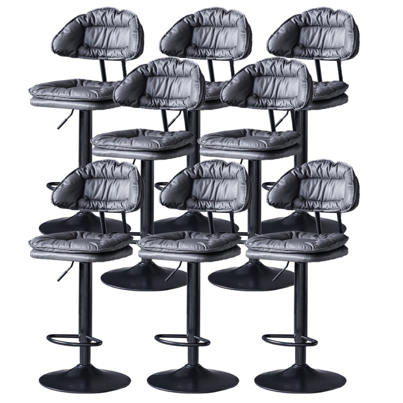 Industrial Metal Adjustable Swivel Barstool Patio Bar Stool with Cushion