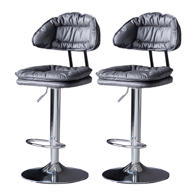 Industrial Metal Adjustable Swivel Barstool Patio Bar Stool with Cushion