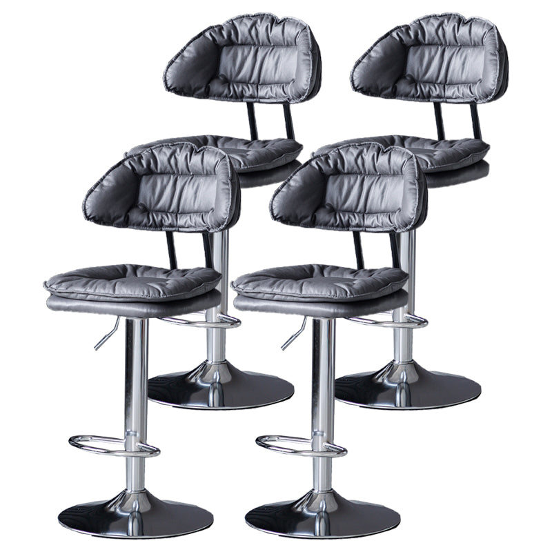 Industrial Metal Adjustable Swivel Barstool Patio Bar Stool with Cushion