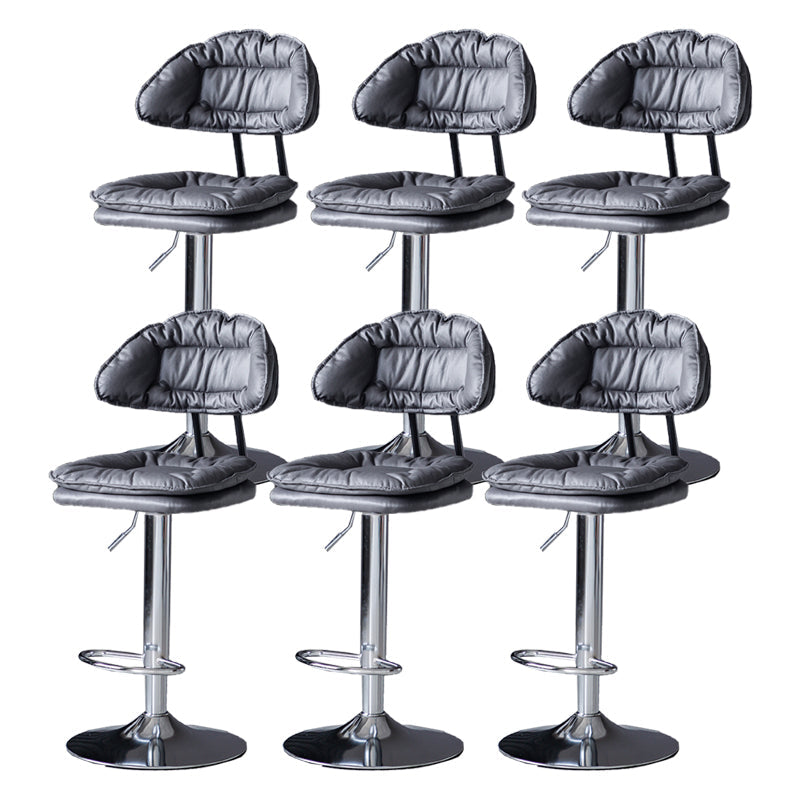 Industrial Metal Adjustable Swivel Barstool Patio Bar Stool with Cushion