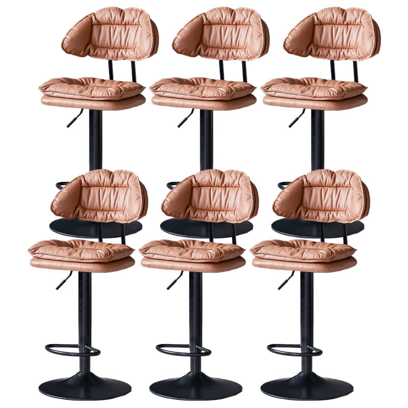 Industrial Metal Adjustable Swivel Barstool Patio Bar Stool with Cushion