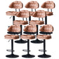 Industrial Metal Adjustable Swivel Barstool Patio Bar Stool with Cushion