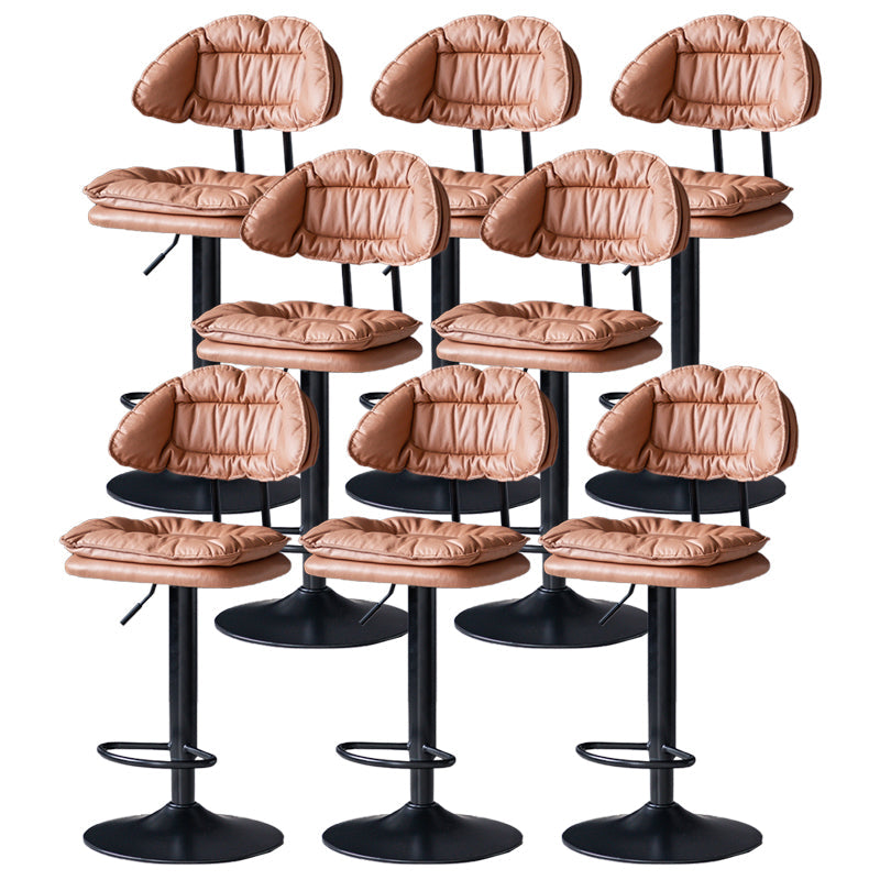 Industrial Metal Adjustable Swivel Barstool Patio Bar Stool with Cushion