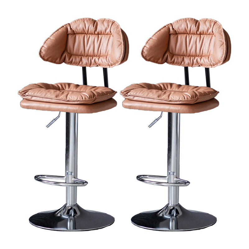 Industrial Metal Adjustable Swivel Barstool Patio Bar Stool with Cushion