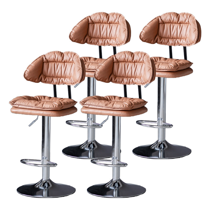 Industrial Metal Adjustable Swivel Barstool Patio Bar Stool with Cushion