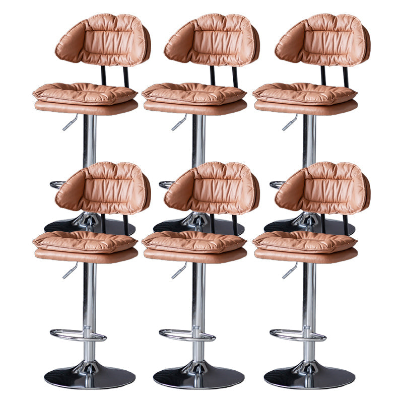 Industrial Metal Adjustable Swivel Barstool Patio Bar Stool with Cushion