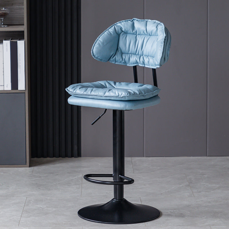 Industrial Metal Adjustable Swivel Barstool Patio Bar Stool with Cushion