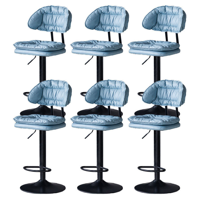 Industrial Metal Adjustable Swivel Barstool Patio Bar Stool with Cushion