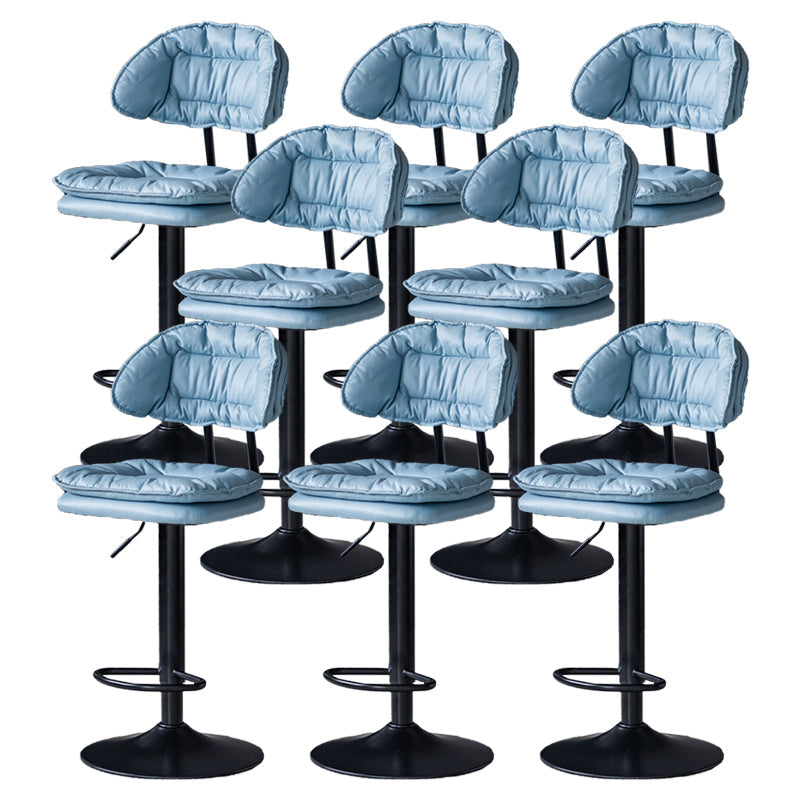 Industrial Metal Adjustable Swivel Barstool Patio Bar Stool with Cushion