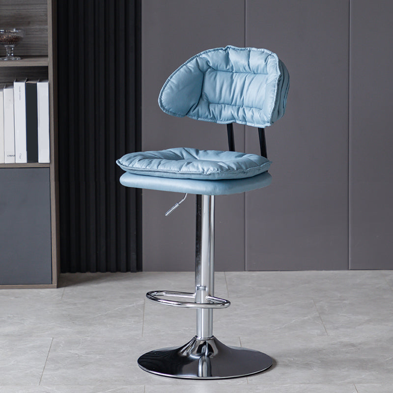 Industrial Metal Adjustable Swivel Barstool Patio Bar Stool with Cushion