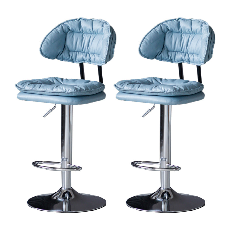 Industrial Metal Adjustable Swivel Barstool Patio Bar Stool with Cushion