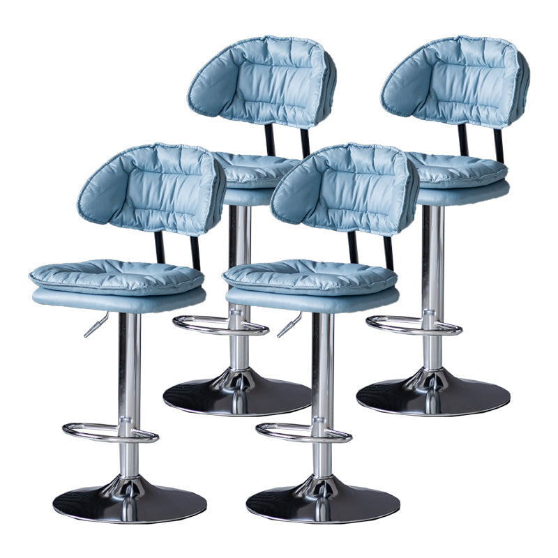 Industrial Metal Adjustable Swivel Barstool Patio Bar Stool with Cushion