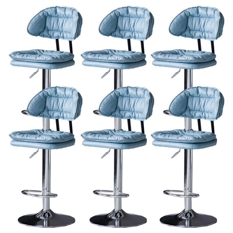 Industrial Metal Adjustable Swivel Barstool Patio Bar Stool with Cushion