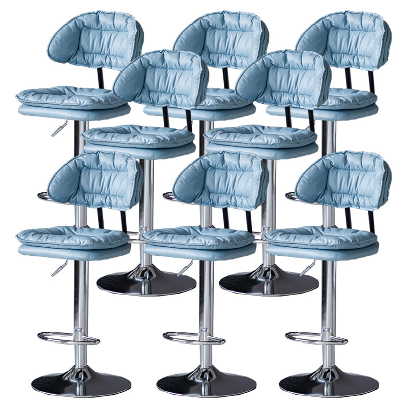 Industrial Metal Adjustable Swivel Barstool Patio Bar Stool with Cushion