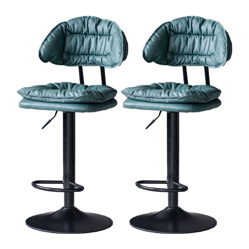 Industrial Metal Adjustable Swivel Barstool Patio Bar Stool with Cushion