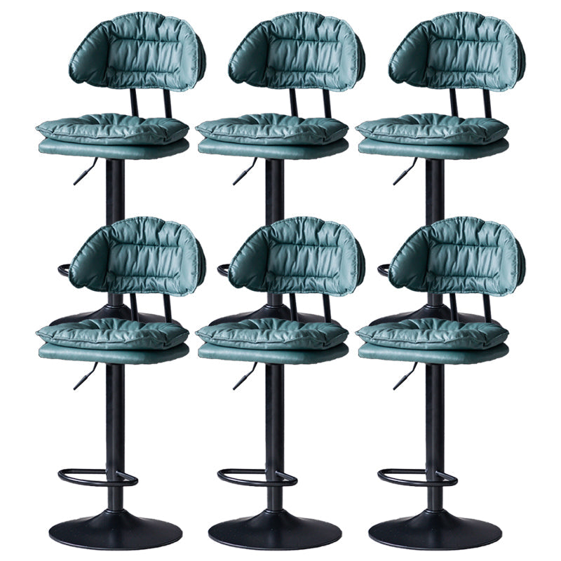 Industrial Metal Adjustable Swivel Barstool Patio Bar Stool with Cushion