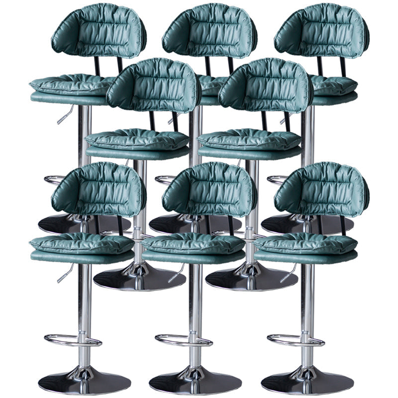 Industrial Metal Adjustable Swivel Barstool Patio Bar Stool with Cushion