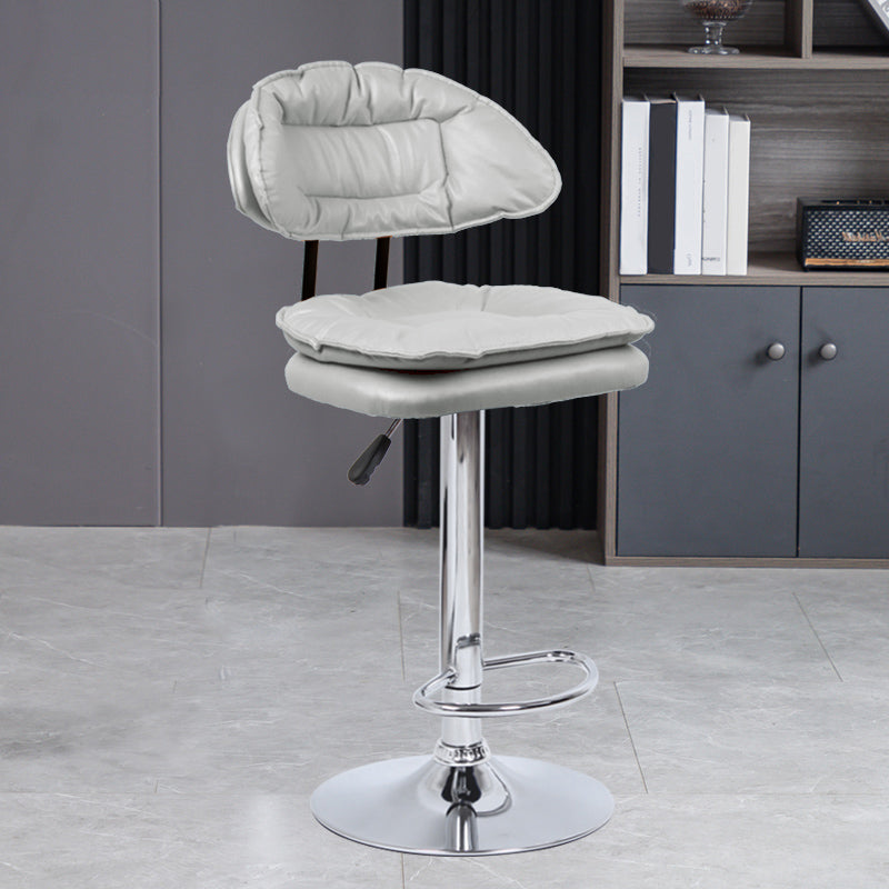 Industrial Metal Adjustable Swivel Barstool Patio Bar Stool with Cushion