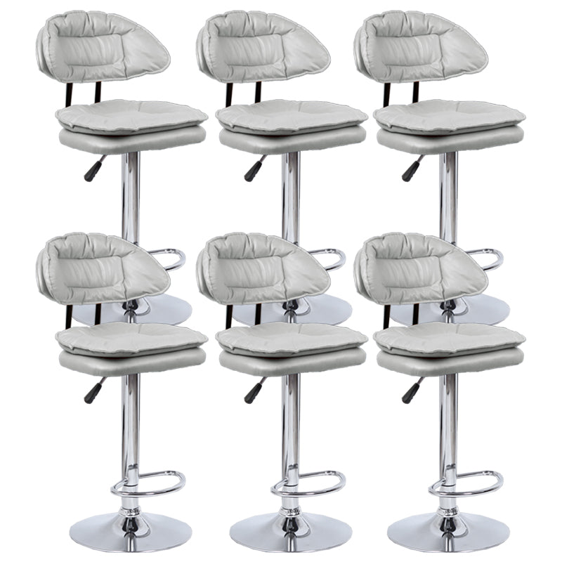 Industrial Metal Adjustable Swivel Barstool Patio Bar Stool with Cushion