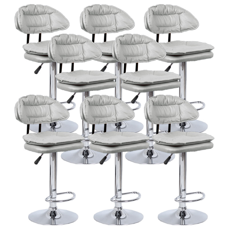 Industrial Metal Adjustable Swivel Barstool Patio Bar Stool with Cushion