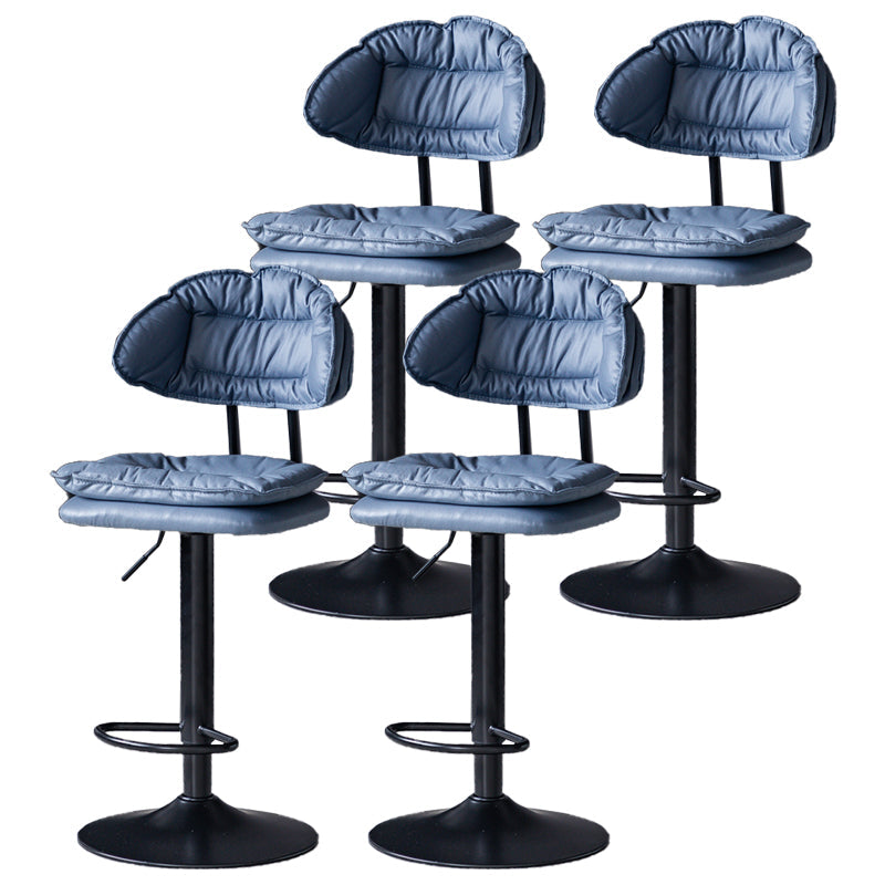 Industrial Metal Adjustable Swivel Barstool Patio Bar Stool with Cushion