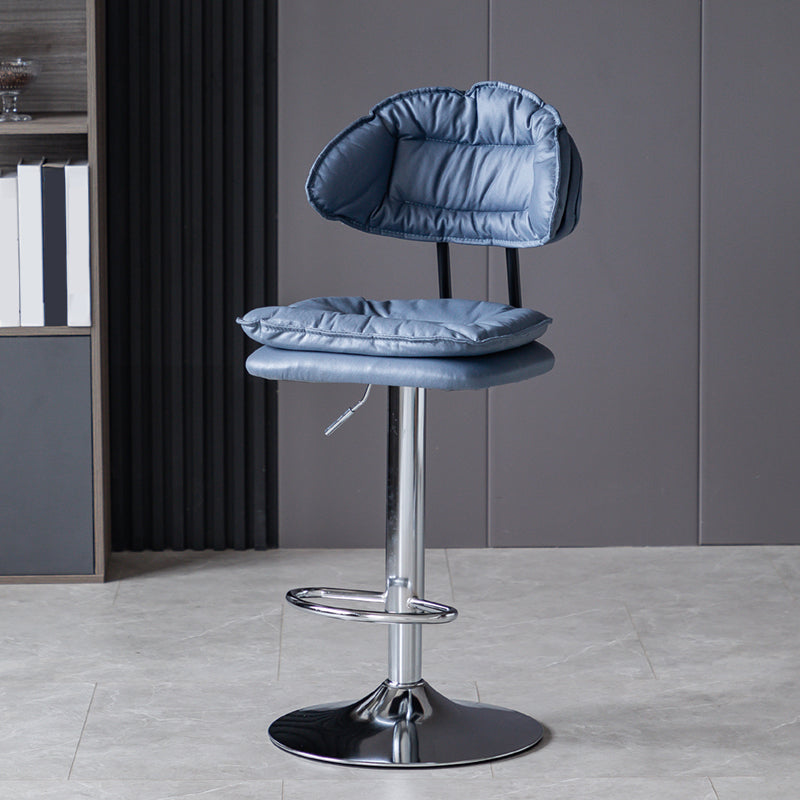 Industrial Metal Adjustable Swivel Barstool Patio Bar Stool with Cushion