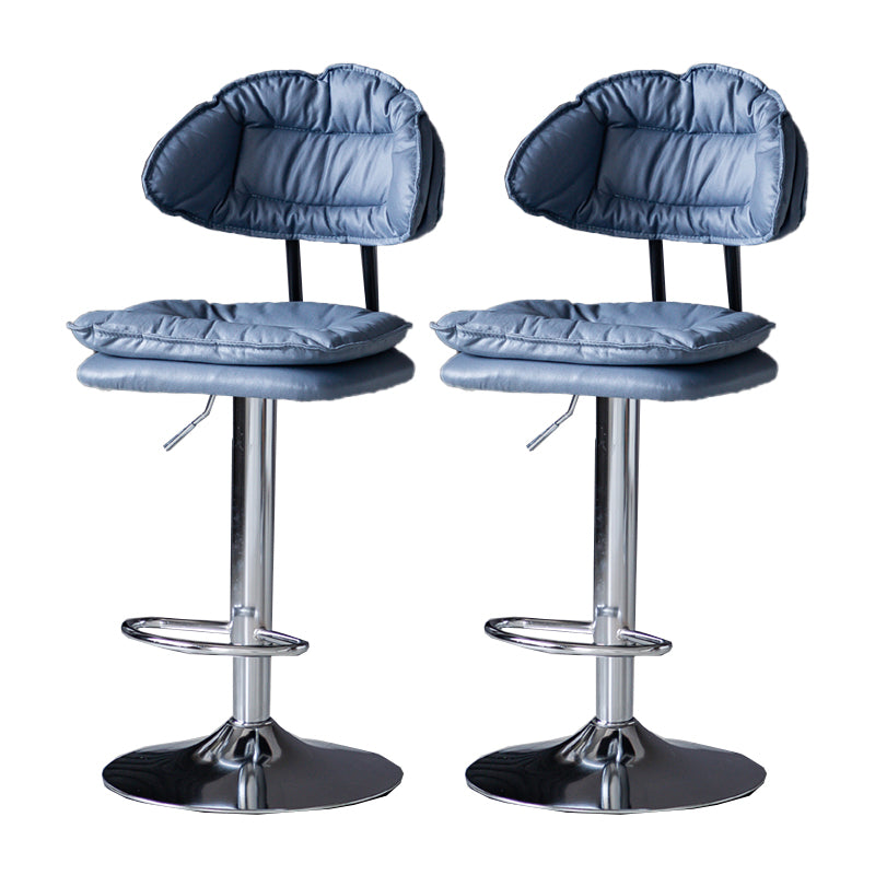 Industrial Metal Adjustable Swivel Barstool Patio Bar Stool with Cushion