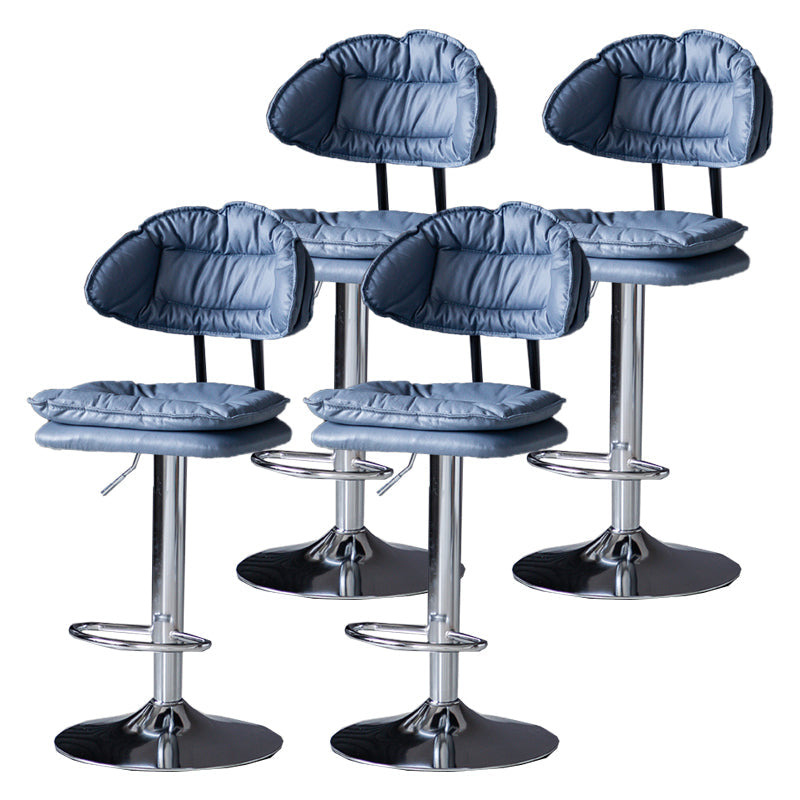 Industrial Metal Adjustable Swivel Barstool Patio Bar Stool with Cushion