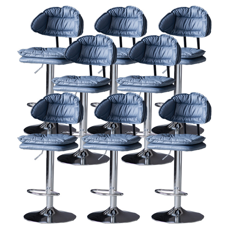 Industrial Metal Adjustable Swivel Barstool Patio Bar Stool with Cushion