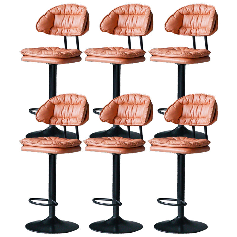 Industrial Metal Adjustable Swivel Barstool Patio Bar Stool with Cushion