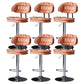 Industrial Metal Adjustable Swivel Barstool Patio Bar Stool with Cushion