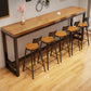 Industrial Rectangle Bar Dining Table Solid Wood Top and Iron Trestle Base Bar Table Clearhalo 'Bar Furniture' 'Bar Tables' 'bar_tables' 'furn' 'furn_bar_tables' 'Furniture' 'Kitchen & Dining Furniture' 7031122