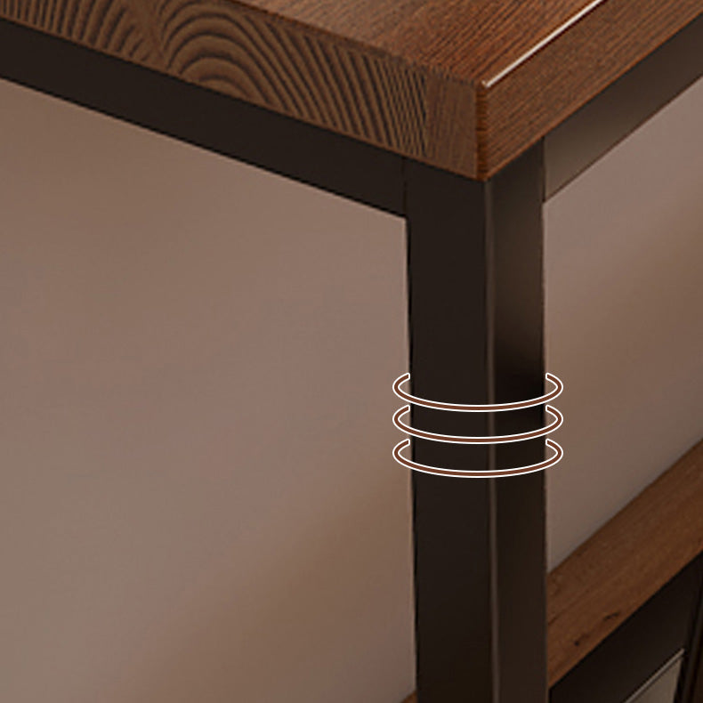 Industrial Rectangle Bar Dining Table Solid Wood Top and Iron Trestle Base Bar Table Clearhalo 'Bar Furniture' 'Bar Tables' 'bar_tables' 'furn' 'furn_bar_tables' 'Furniture' 'Kitchen & Dining Furniture' 7031125