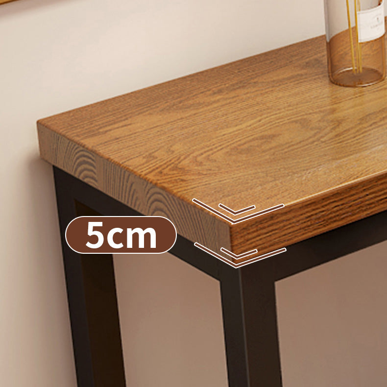 Industrial Rectangle Bar Dining Table Solid Wood Top and Iron Trestle Base Bar Table Clearhalo 'Bar Furniture' 'Bar Tables' 'bar_tables' 'furn' 'furn_bar_tables' 'Furniture' 'Kitchen & Dining Furniture' 7031127