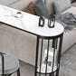 Free Form Double Pedestal Bar Dining Table Modern Stone and Metal Bar Table Clearhalo 'Bar Furniture' 'Bar Tables' 'bar_tables' 'furn' 'furn_bar_tables' 'Furniture' 'Kitchen & Dining Furniture' 7031148