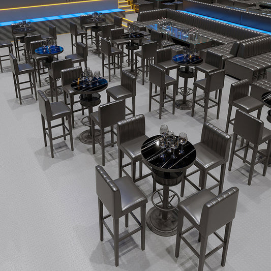 Industrial Style Bar Height Table Black Colour Bar Dining Table for Indoor Clearhalo 'Bar Furniture' 'Bar Tables' 'bar_tables' 'furn' 'furn_bar_tables' 'Furniture' 'Kitchen & Dining Furniture' 7031155