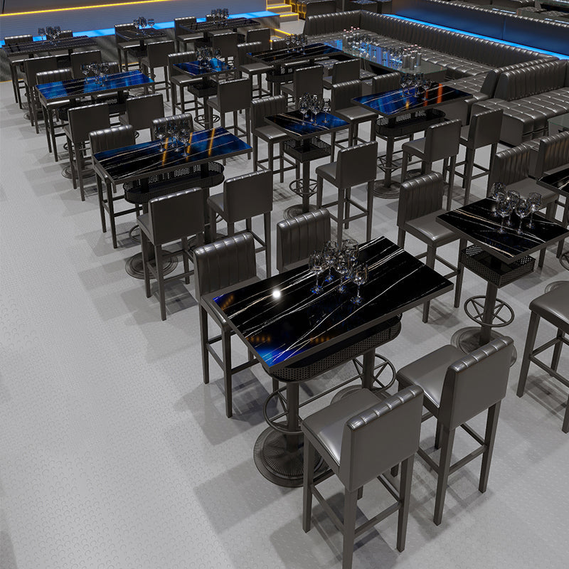 Industrial Style Bar Height Table Black Colour Bar Dining Table for Indoor Clearhalo 'Bar Furniture' 'Bar Tables' 'bar_tables' 'furn' 'furn_bar_tables' 'Furniture' 'Kitchen & Dining Furniture' 7031158
