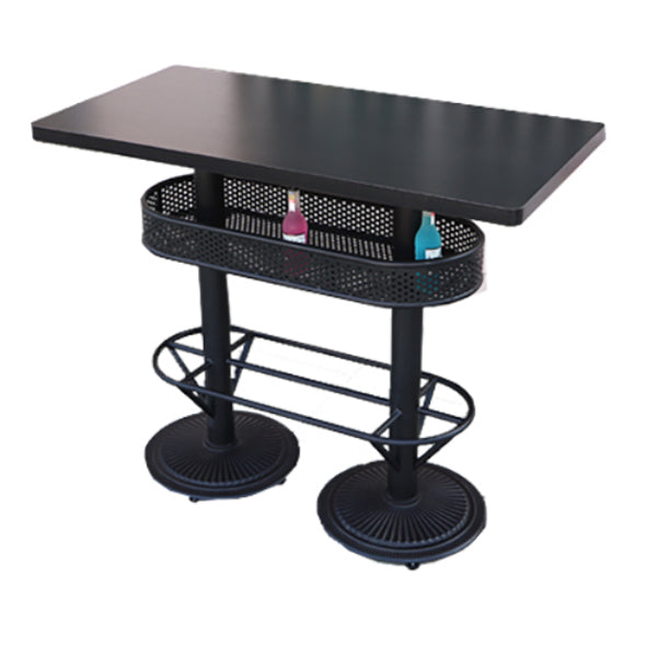 Industrial Style Bar Height Table Black Colour Bar Dining Table for Indoor Manufactured Wood Rectangular Without Chairs Clearhalo 'Bar Furniture' 'Bar Tables' 'bar_tables' 'furn' 'furn_bar_tables' 'Furniture' 'Kitchen & Dining Furniture' 7031165