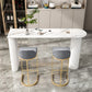 White Bar Wine Table Stone Bar Height Table with Double Pedestal Base Clearhalo 'Bar Furniture' 'Bar Tables' 'bar_tables' 'furn' 'furn_bar_tables' 'Furniture' 'Kitchen & Dining Furniture' 7031177
