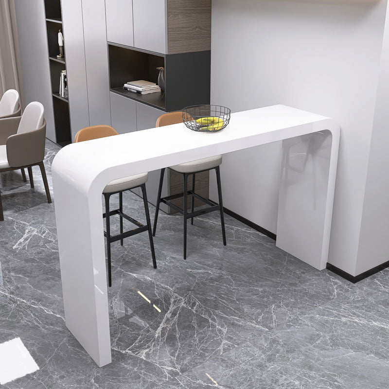 White Colour Bar Wine Table Wooden Counter Wine Table with Double Pedestal Base Clearhalo 'Bar Furniture' 'Bar Tables' 'bar_tables' 'furn' 'furn_bar_tables' 'Furniture' 'Kitchen & Dining Furniture' 7031190